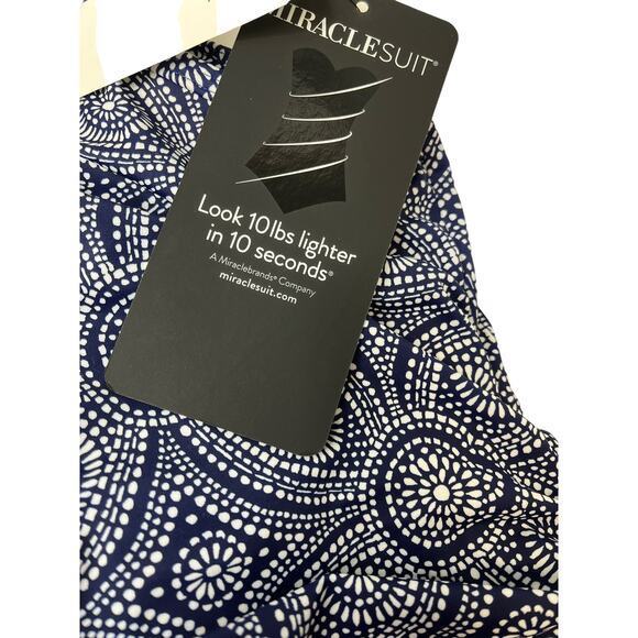 MiracleSuit Cabana Medallion 2 pc Tankini Top & Basic Bottom | Blue | Plus 18W - Picture 5 of 14